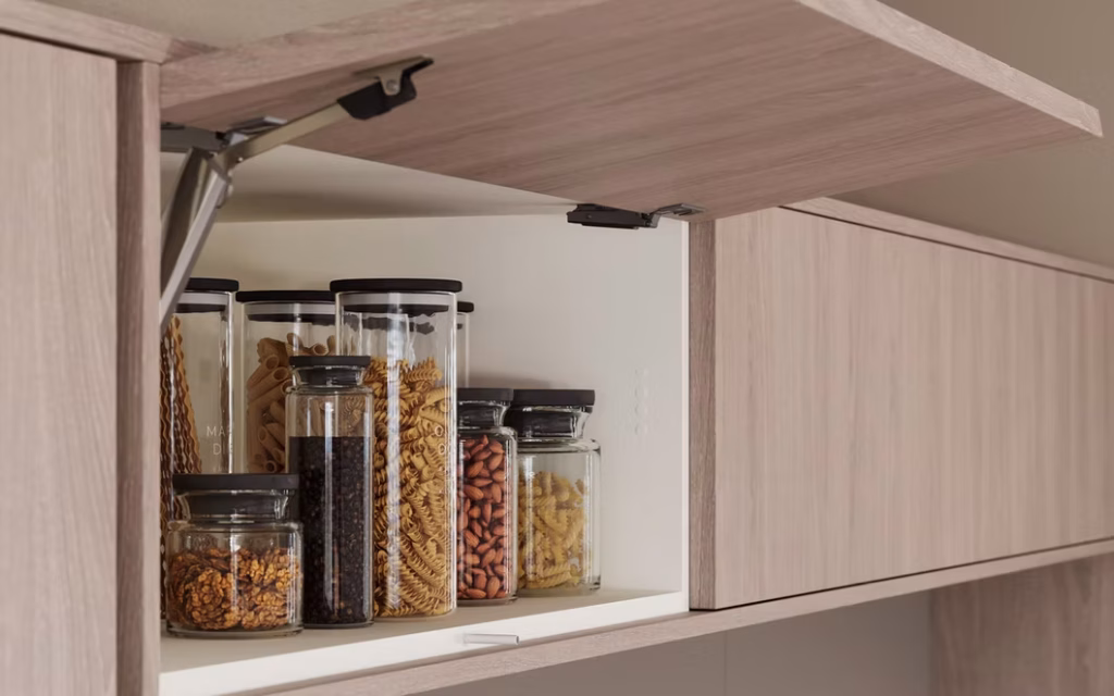 Textura HL Sand Oak - Stay-Lift Tip-On Wall Cabinet